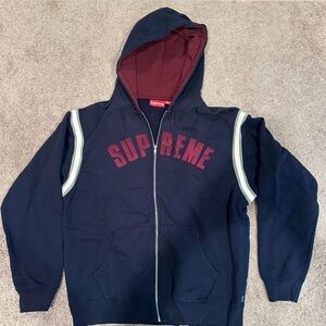 Supreme Jet Sleeve Zip Up Hooded Sweatshirt SS 18